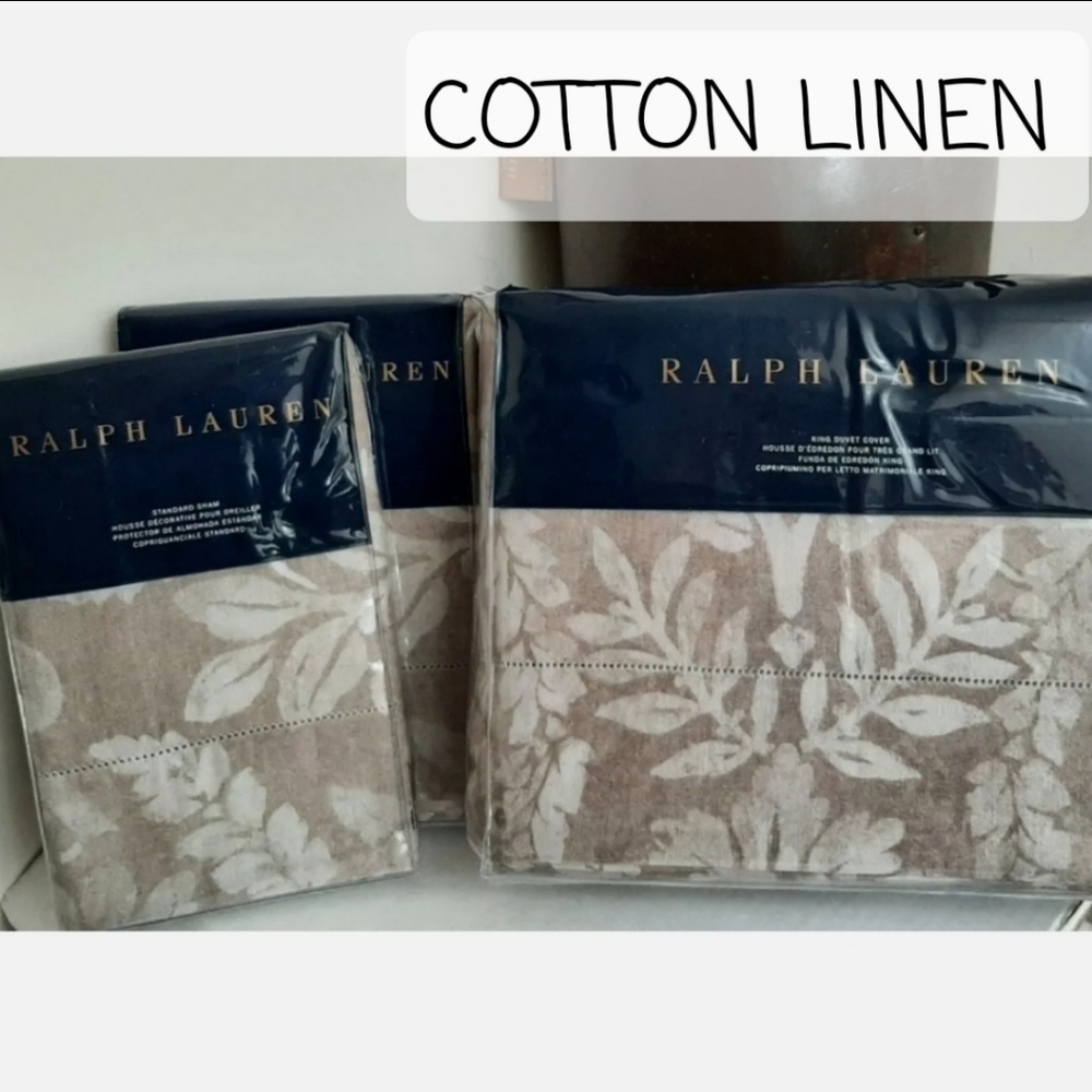 Ralph Lauren KING Sonoma Valley Duvet Cover 2 Standard shams MSRP $940